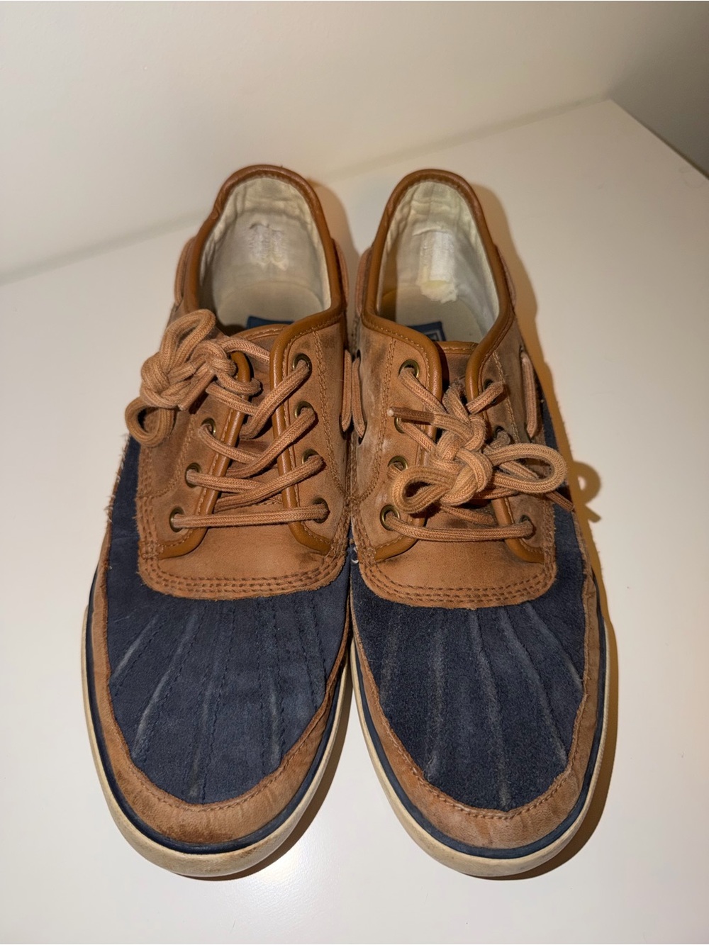 Polo by Ralph Lauren Navy and Brown Suede Leather Boat Shoes